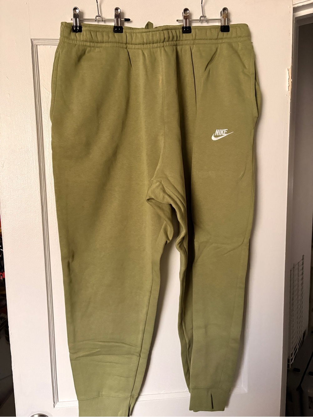 Nike Olive Green Sweat Joggers with White Logo